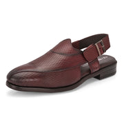 Men Premium Leather Ethnic Sandal (Metalico-31-Bordo)