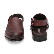 Men Premium Leather Ethnic Sandal (Metalico-31-Bordo)