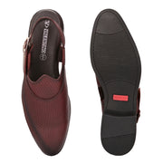 Men Premium Leather Ethnic Sandal (Metalico-31-Bordo)