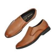 Men Premium Leather Teak Slip-On Formal Shoes (Joyland-45-Teak)