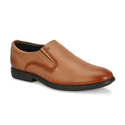 Men Premium Leather Teak Slip-On Formal Shoes (Joyland-45-Teak)