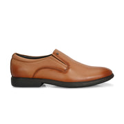 Men Premium Leather Teak Slip-On Formal Shoes (Joyland-45-Teak)