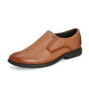 Men Premium Leather Teak Slip-On Formal Shoes (Joyland-45-Teak)