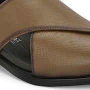 Men Premium Leather Grey Stylish & Comfortable Peshawari Sandals (Indigo-21-Grey)