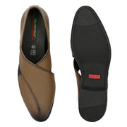 Men Premium Leather Grey Stylish & Comfortable Peshawari Sandals (Indigo-21-Grey)