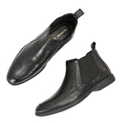 Men Premium Leather Black Chelsea Boot (Joyland-85-Black)