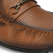Men Premium Leather Tan Slip On Loafer (Prado-05-Tan)