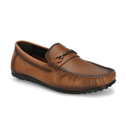 Men Premium Leather Tan Slip On Loafer (Prado-05-Tan)