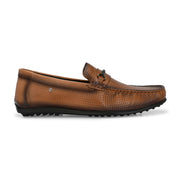 Men Premium Leather Tan Slip On Loafer (Prado-05-Tan)