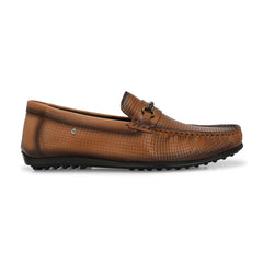 Men Premium Leather Tan Slip On Loafer (Globus-05-Tan)