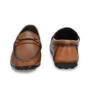 Men Premium Leather Tan Slip On Loafer (Prado-05-Tan)