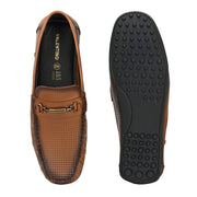 Men Premium Leather Tan Slip On Loafer (Prado-05-Tan)