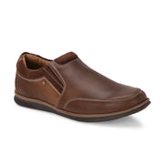 Men Premium Leather Casual Slip On Shoes (Fascinate-21-Tan/Brown)
