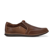 Men Premium Leather Casual Slip On Shoes (Fascinate-21-Tan/Brown)