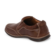 Men Premium Leather Casual Slip On Shoes (Fascinate-21-Tan/Brown)