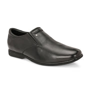 Men Premium Leather Black Slip-On Formal Shoes (Gateway-06-Black)