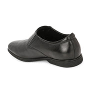 Men Premium Leather Black Slip-On Formal Shoes (Gateway-06-Black)