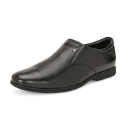 Men Premium Leather Black Slip-On Formal Shoes (Gateway-06-Black)