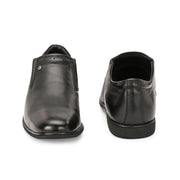Men Premium Leather Black Slip-On Formal Shoes (Gateway-06-Black)
