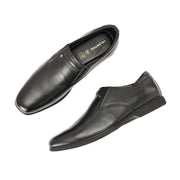 Men Premium Leather Black Slip-On Formal Shoes (Gateway-06-Black)