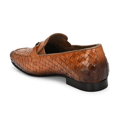 Valentino Genuine Leather Woven Slip-On Loafers for Men with Nulite Sole - (Speed-01-Tan)