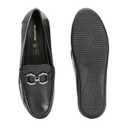 Women Premium Leather Loafers (W-Catrina-11-Black)