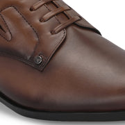 Men Premium Leather Brown Designer Laces Pattern Slip-On Formal Shoes (Regal-21-Brown)