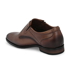 Men Premium Leather Brown Designer Laces Pattern Slip-On Formal Shoes (Sterling-21-Brown)