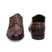 Men Premium Leather Brown Designer Laces Pattern Slip-On Formal Shoes (Regal-21-Brown)