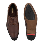 Men Premium Leather Brown Designer Laces Pattern Slip-On Formal Shoes (Regal-21-Brown)
