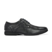 Men Premium Leather Black Lace Up Formal Derby Shoes (Gateway-56-Black)
