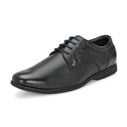 Men Premium Leather Black Lace Up Formal Derby Shoes (Gateway-56-Black)