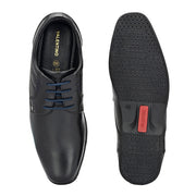 Men Premium Leather Black Lace Up Formal Derby Shoes (Gateway-56-Black)