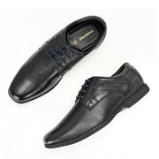 Men Premium Leather Black Lace Up Formal Derby Shoes (Gateway-56-Black)