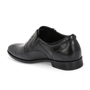 Men Premium Leather Black Designer Laces Pattern Slip-On Formal Shoes (Regal-21-Black)