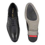 Men Premium Leather Black Designer Laces Pattern Slip-On Formal Shoes (Regal-21-Black)