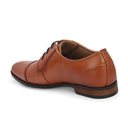 Men Premium Leather Cognac Lace-Up Formal Derby Shoes (Regal-50-Cognac)