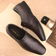 Men Premium Leather Brown Slip-On Formal Shoes (Gateway-06-Brown)