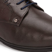 Men Premium Leather Brown Lace Up Formal Derby Shoes (Gateway-56-Brown)