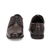 Men Premium Leather Brown Lace Up Formal Derby Shoes (Gateway-56-Brown)