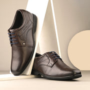 Men Premium Leather Brown Lace Up Formal Derby Shoes (Gateway-56-Brown)