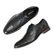 Men Premium Leather Black Lace-Up Formal Derby Shoes (Regal-50-Black)