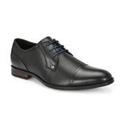 Men Premium Leather Black Lace-Up Formal Derby Shoes (Regal-50-Black)