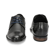 Men Premium Leather Black Lace-Up Formal Derby Shoes (Regal-50-Black)