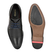 Men Premium Leather Black Lace-Up Formal Derby Shoes (Regal-50-Black)