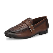 Men Premium Leather Quilted Pattern Penny Loafers with Tunit Sole (Miles-05-Mocca)