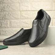 Men Premium Leather Black Slip-On Formal Shoes | Available in sizes 5 UK to 12 UK (Comforter-01-Black)