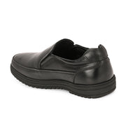 Men Premium Leather Black Slip-On Formal Shoes | Available in sizes 5 UK to 12 UK (Comforter-01-Black)