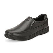 Men Premium Leather Black Slip-On Formal Shoes | Available in sizes 5 UK to 12 UK (Comforter-01-Black)