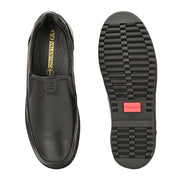 Men Premium Leather Black Slip-On Formal Shoes | Available in sizes 5 UK to 12 UK (Comforter-01-Black)